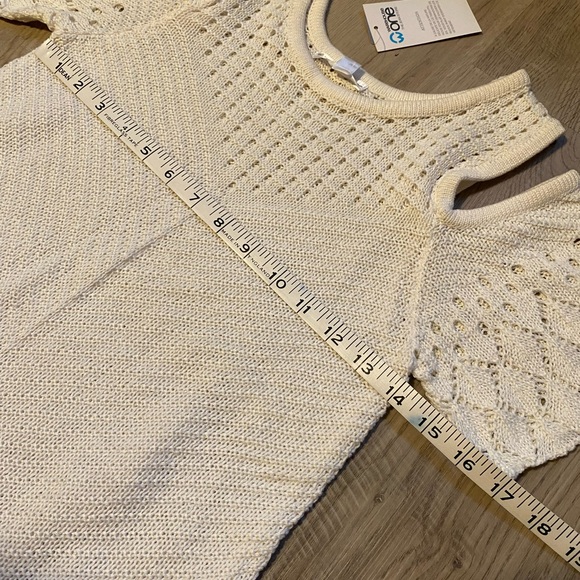 NWT Cream Knit Cold Shoulder Cotton Crochet Detail Boho Summer Size Medium - Picture 4 of 11
